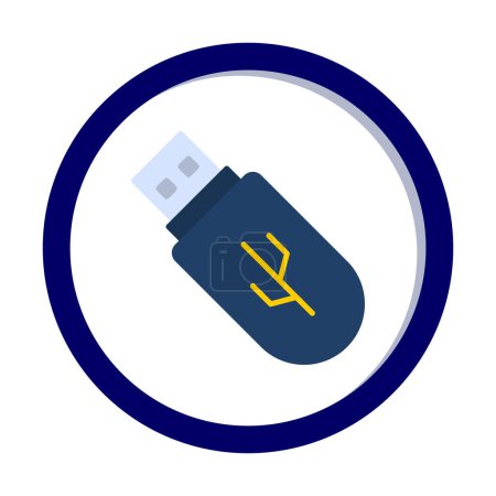 Illustration for Usb flash simple icon for web. - Royalty Free Image