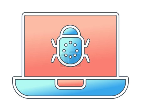 Illustration for Simple laptop hacking icon, vector illustration - Royalty Free Image