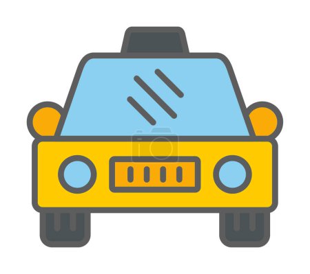 Téléchargez les illustrations : Image vectorielle d'icône de voiture de taxi - en licence libre de droit
