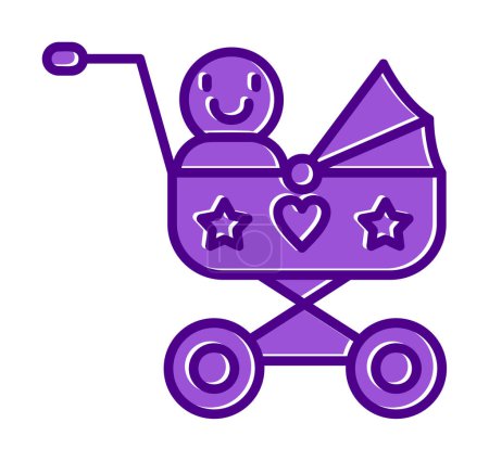 Baby carriage icon. Outline baby carriage vector icon for web design