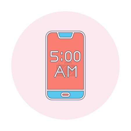Téléchargez les illustrations : Illustration vectorielle d'icône d'alarme Smartphone - en licence libre de droit