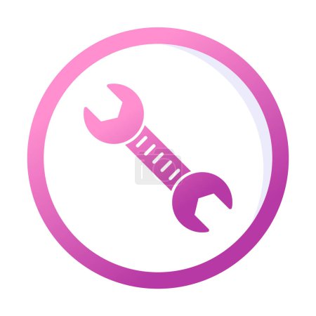 Ilustración de Icono de vector de llave inglesa, herramientas modernas de reparación de trabajo en estilo plano - Imagen libre de derechos