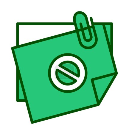 Téléchargez les illustrations : Sticky Notes Illustration vectorielle icône Ban - en licence libre de droit