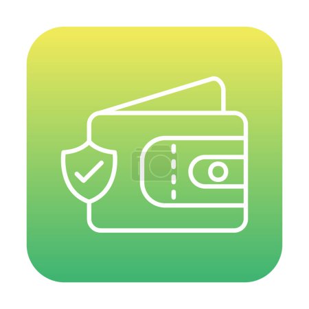Téléchargez les illustrations : Simple Portefeuille icône sécurisée, illustration vectorielle - en licence libre de droit
