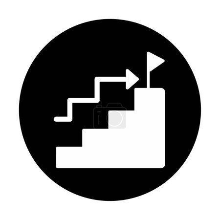 Ilustración de Objetivo icono de éxito vector. Escaleras y símbolo de ilustración de la bandera. - Imagen libre de derechos