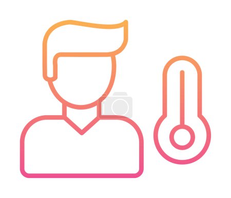 Illustration for Sick person icon. High temperature icon. Vector illustration. - Royalty Free Image