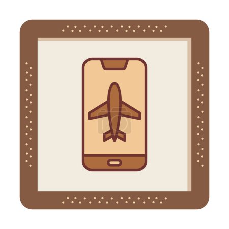 Illustration for Airplane Mode on smartphone screen, vector illustration - Royalty Free Image