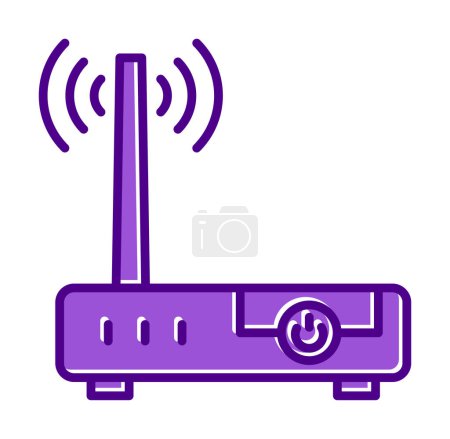 Téléchargez les illustrations : Signal wifi, Routeur icône du périphérique vectoriel illustration design - en licence libre de droit