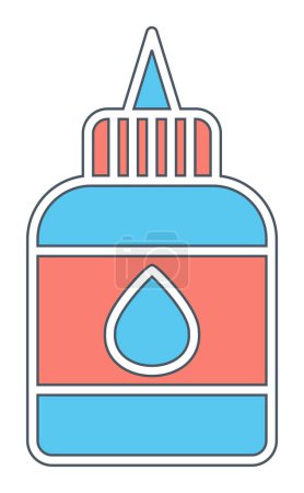 liquid glue bottle icon vector illustration, glue logo concept         