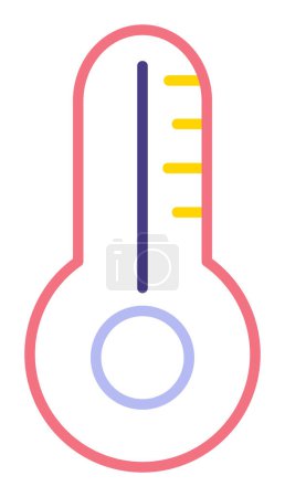Illustration for Thermometer icon flat style on background. - Royalty Free Image