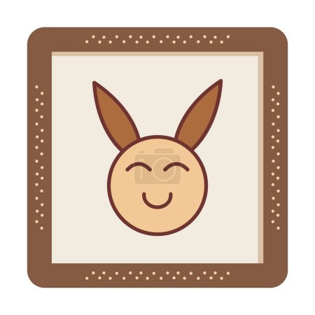 Illustration for Cute smiling rabbit icon, vector illustration - Royalty Free Image