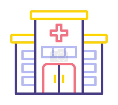 Illustration for Simple hospital building flat style icon element - Royalty Free Image