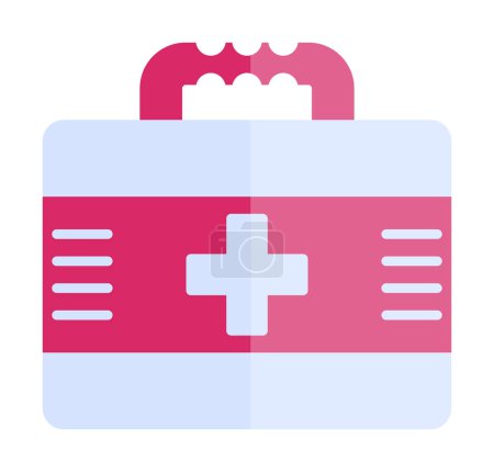 Téléchargez les illustrations : Icône de trousse de premiers soins. équipement médical d'urgence - en licence libre de droit