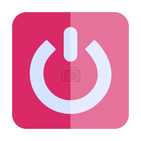 Illustration for Power button icon. thin line illustration. vector icon isolated on white - Royalty Free Image