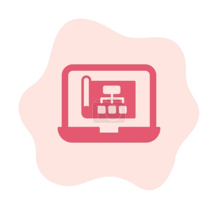 Ilustración de Proyecto en la pantalla del ordenador portátil icono web, ilustración de vectores - Imagen libre de derechos