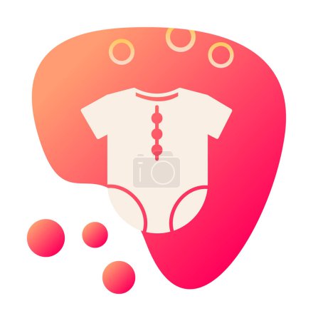 Icône de tenue de bébé, costume de corps de nourrisson, illustration vectorielle