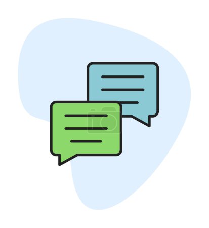 Ilustración de Burbujas de voz simples Icono de conversación, ilustración vectorial - Imagen libre de derechos