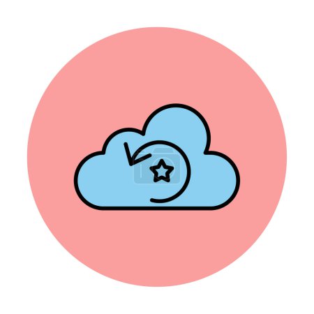 Ilustración de Nube con estrella y flecha de recarga. ilustración vectorial - Imagen libre de derechos