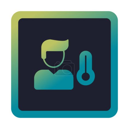 Illustration for Sick person icon. High temperature icon. Vector illustration. - Royalty Free Image