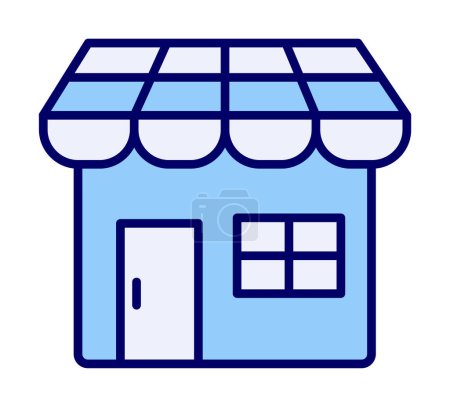 Illustration for Shop facade line icon, vector illustration - Royalty Free Image