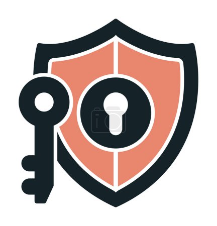 Illustration for Shield and key icon, Key Security concept, vector illustration - Royalty Free Image
