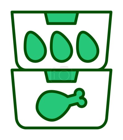 Ilustración de Icono contenedor de alimentos vector ilustración - Imagen libre de derechos