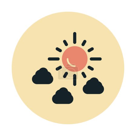 Ilustración de Sol con nubes icono vector ilustración - Imagen libre de derechos