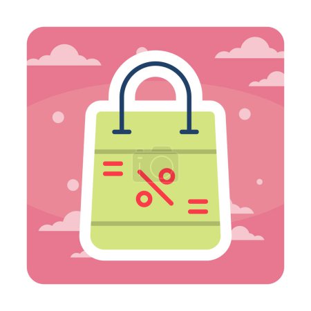 Illustration for Discount and shopping bag vector line icon, Sale concept - Royalty Free Image