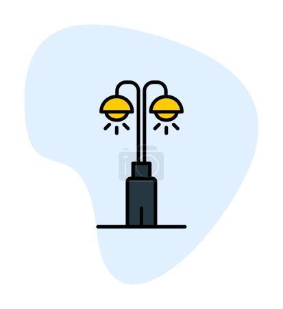 Téléchargez les illustrations : Illustration vectorielle de l'icône de lampe de parc - en licence libre de droit