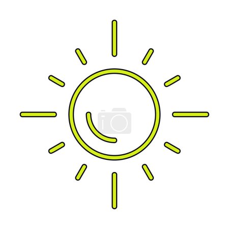 Téléchargez les illustrations : Icône plate soleil, illustration vectorielle - en licence libre de droit