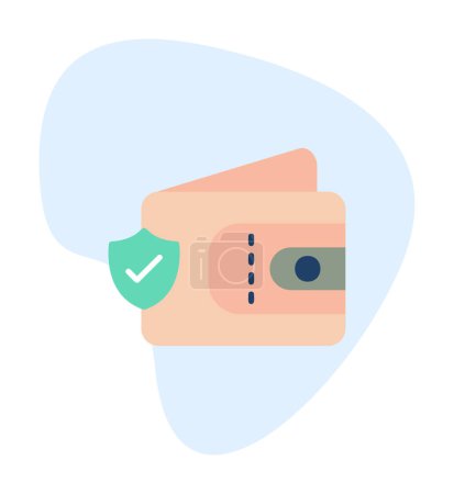 Téléchargez les photos : Simple Portefeuille icône sécurisée, illustration vectorielle - en image libre de droit