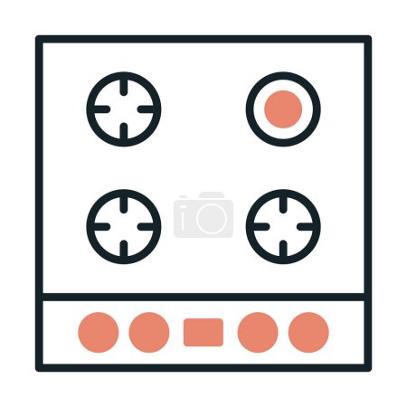Illustration for Hob vector icon, simple style - Royalty Free Image