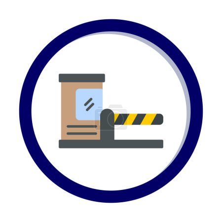 Téléchargez les illustrations : Illustration web de l'icône barrière de stationnement - en licence libre de droit
