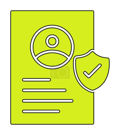 Ilustración de Documento de perfil con icono de signo de verificación, ilustración vectorial - Imagen libre de derechos