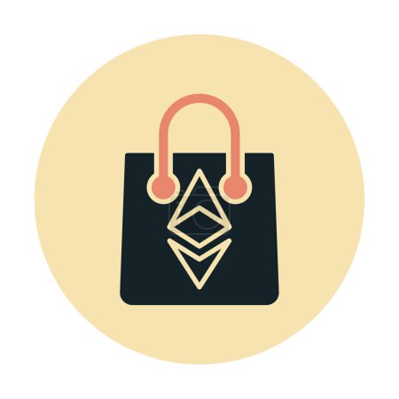 Ethereum Bag Web-Symbol, Vektorillustration 