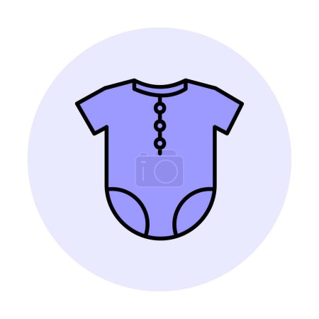 Téléchargez les illustrations : Icône de tenue de bébé, costume de corps de nourrisson, illustration vectorielle - en licence libre de droit