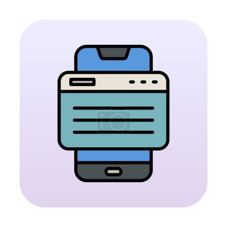 Téléchargez les illustrations : Simple icône Smartphone Browser, illustration vectorielle - en licence libre de droit
