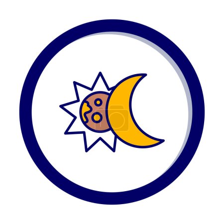 Téléchargez les photos : Icône solide de la lune et du soleil. Eclipse, illustration vectorielle - en image libre de droit