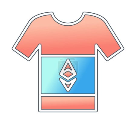 Ethereum-Zeichen im T-Shirt. Web-Symbol einfache Illustration 