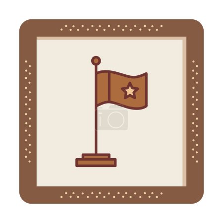 Téléchargez les illustrations : Icône drapeau, illustration vectorielle design simple - en licence libre de droit