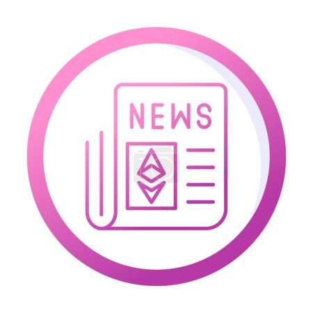 Illustration for Flat ethereum news icon vector illustration - Royalty Free Image