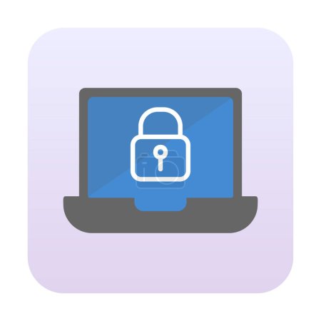 Illustration for Lock icon on laptop screen. security concept vector illustration - Royalty Free Image