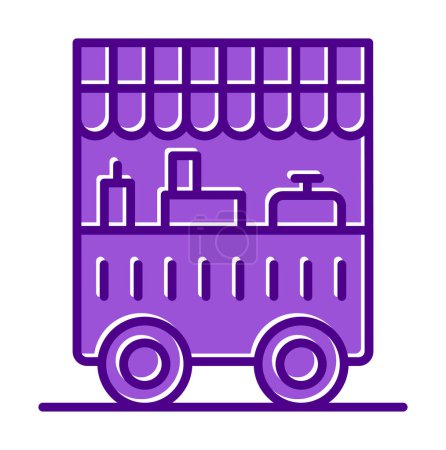 Téléchargez les illustrations : Illustration vectorielle de l'icône du chariot alimentaire - en licence libre de droit