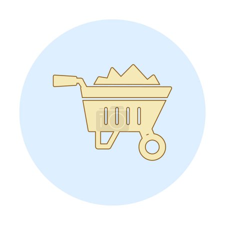 Illustration for Wheelbarrow flat icon, vector illustration for design - Royalty Free Image