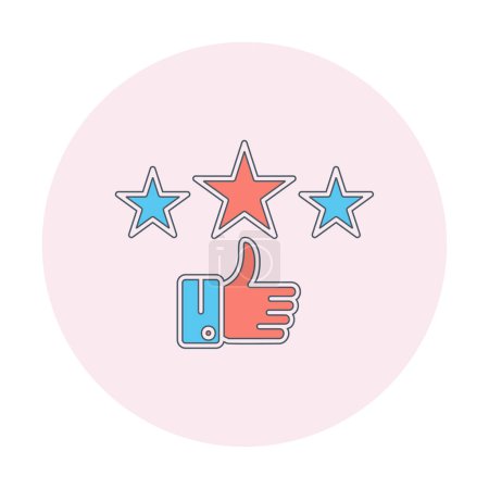 Illustration for Rating vector color line icon - Royalty Free Image