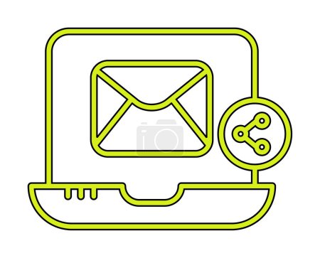 Photo for Laptop with email icon. vector illustration - Royalty Free Image