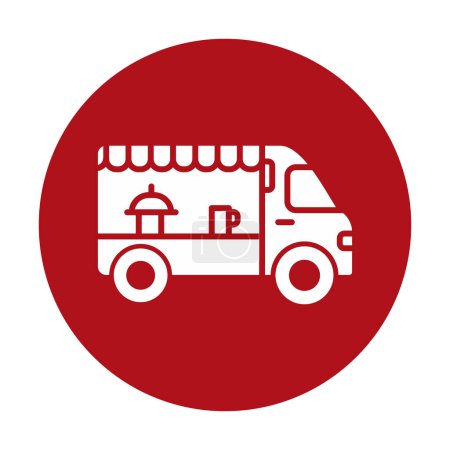 Téléchargez les illustrations : Food Truck illustration vectorielle sur fond blanc - en licence libre de droit