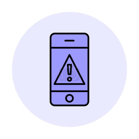 Téléchargez les illustrations : Illustration vectorielle d'icône d'alerte mobile - en licence libre de droit