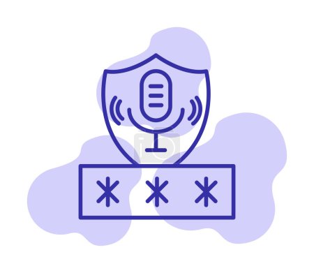 Illustration for Voice Access Security web icon, vector illustration - Royalty Free Image