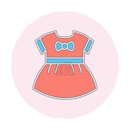 Illustration for Icon of baby girl dress, vector illustration - Royalty Free Image